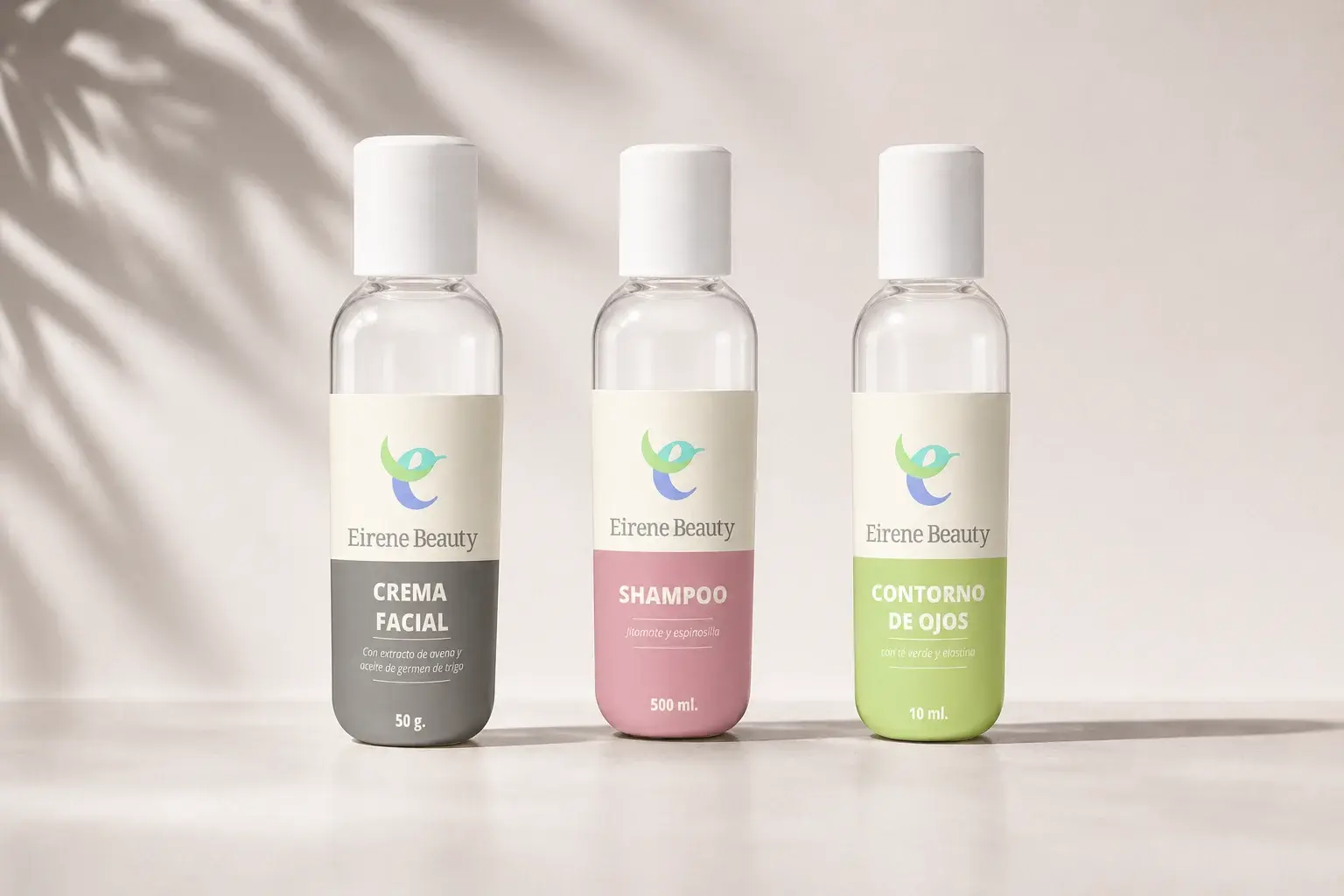 Familia de envases de Eirene Beauty