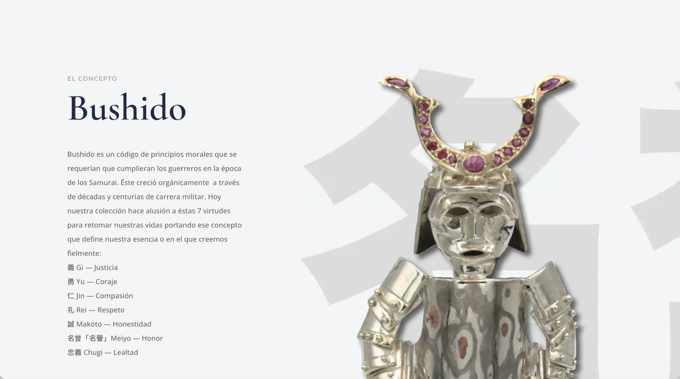Contenido editorial sobre el concepto Bushido en Mekishico