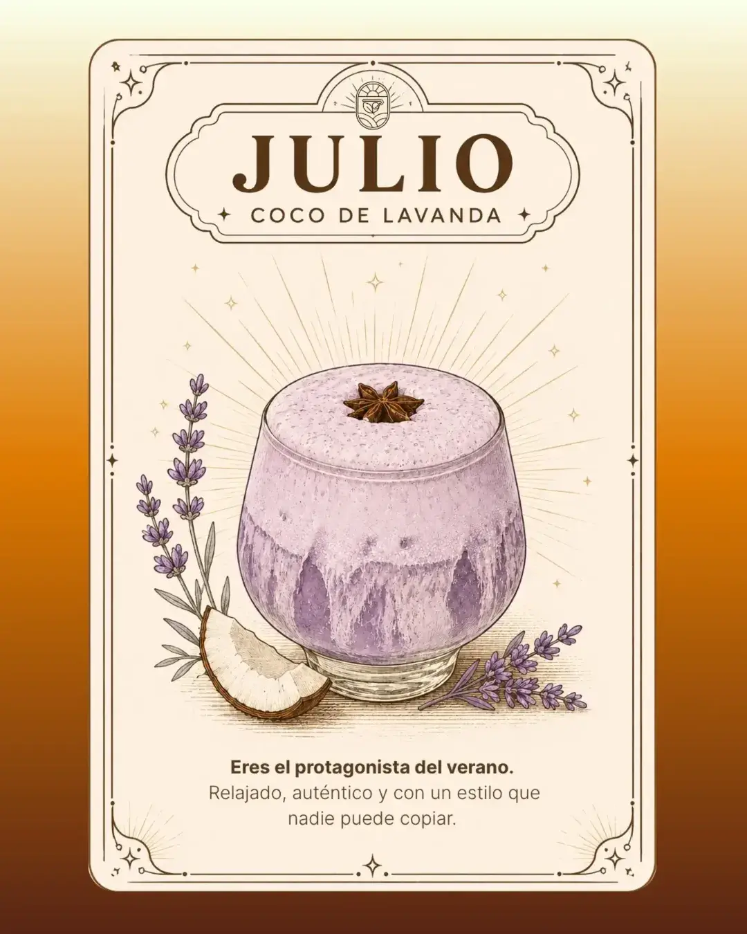 Contenido estacional de Alere Café para la bebida coco de lavanda