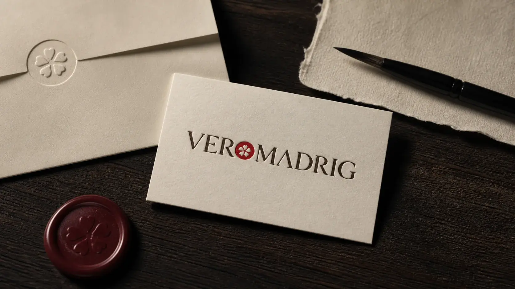 Papelería Veromadrig con acabado letterpress